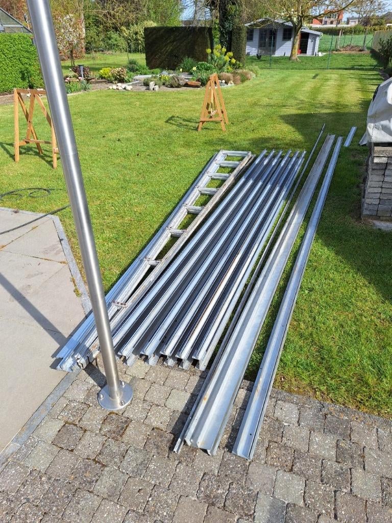 Overkapping 6m x 4m in alu en polycarbonaat, Tuin en Terras, Ophalen, Gebruikt, Serre