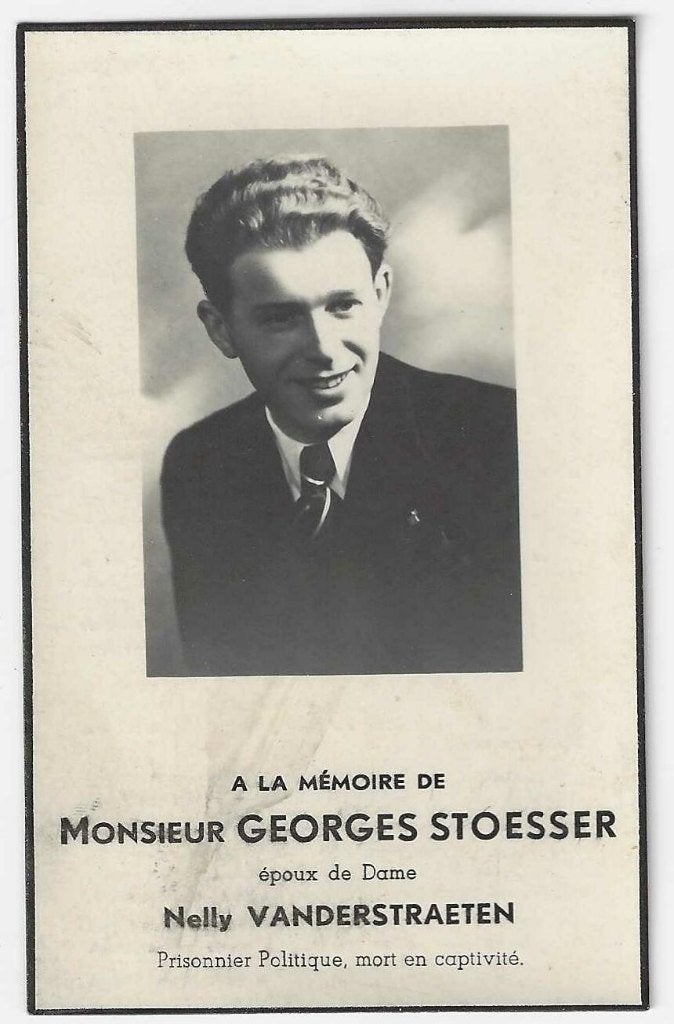 prisonnier politique de la 2GM, Georges Stoesser, Enlèvement ou Envoi, Image pieuse