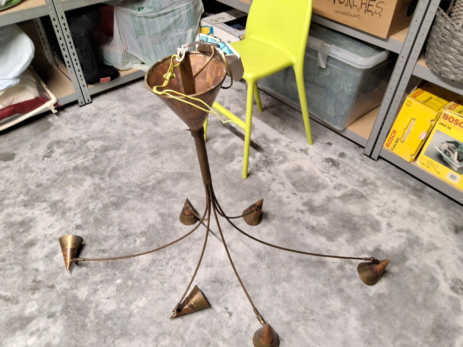 lampe suspendue pour style campagnard ou presbytère, Enlèvement, Utilisé, Métal, Landelijk