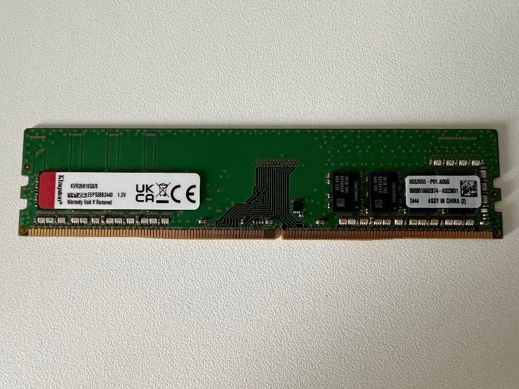 Kingston 8GB DDR4-2666 DIMM (KVR26N19S8/8), Computers en Software, RAM geheugen, DDR4, 8 GB, Ophalen of Verzenden, Zo goed als nieuw