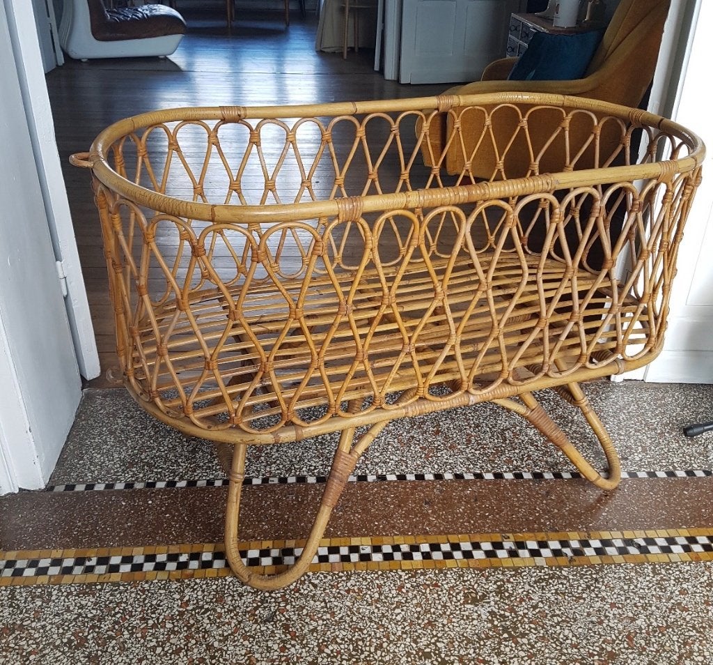 Berceau en osier vintage, Enfants & Bébés, Enlèvement, Utilisé, Berceau