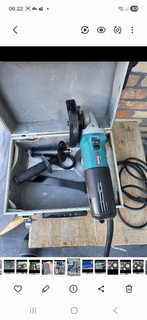 Makita slijper, Ophalen