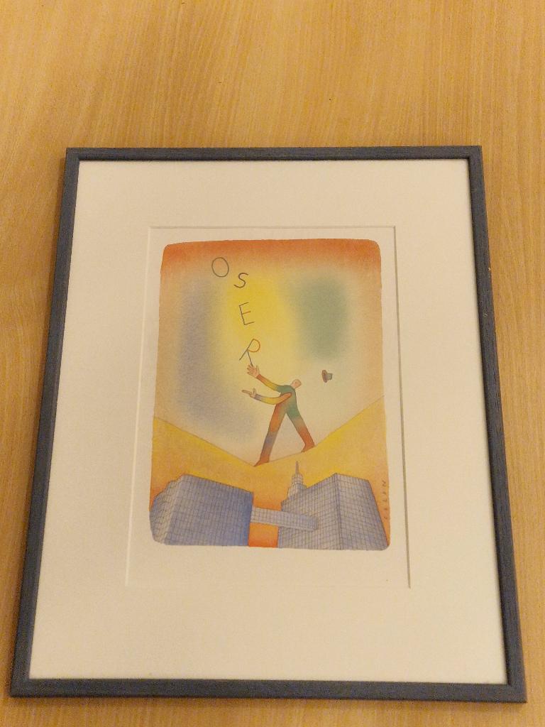 Lithographie originale Folon - titre 'Oser', Enlèvement ou Envoi