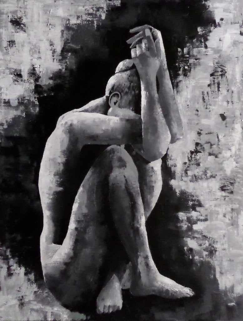 Modern schilderij, 70-90 cm, Antiek en Kunst, Kunst | Schilderijen | Modern, Ophalen, Gelakt/vernis, Overige materialen, Figuren