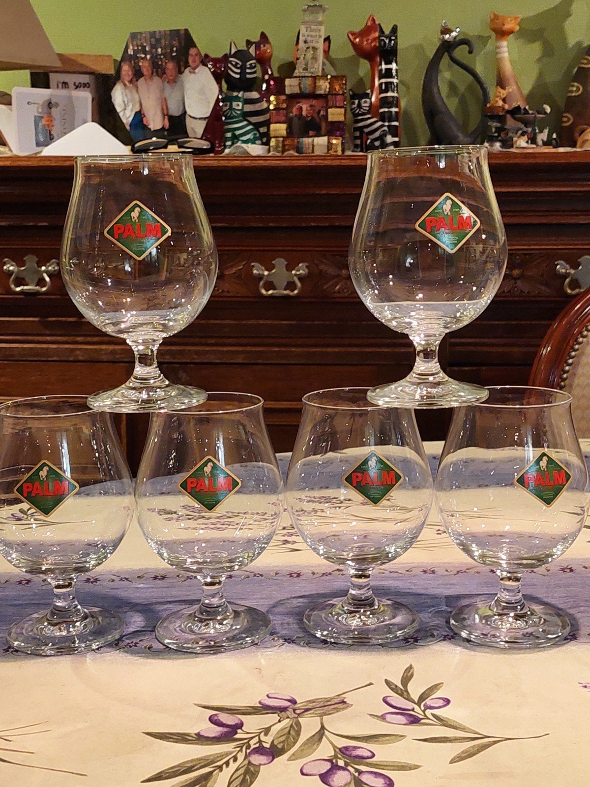 6 vintage bolglazen speciale palm 33 cl, Verzamelen, Ophalen of Verzenden