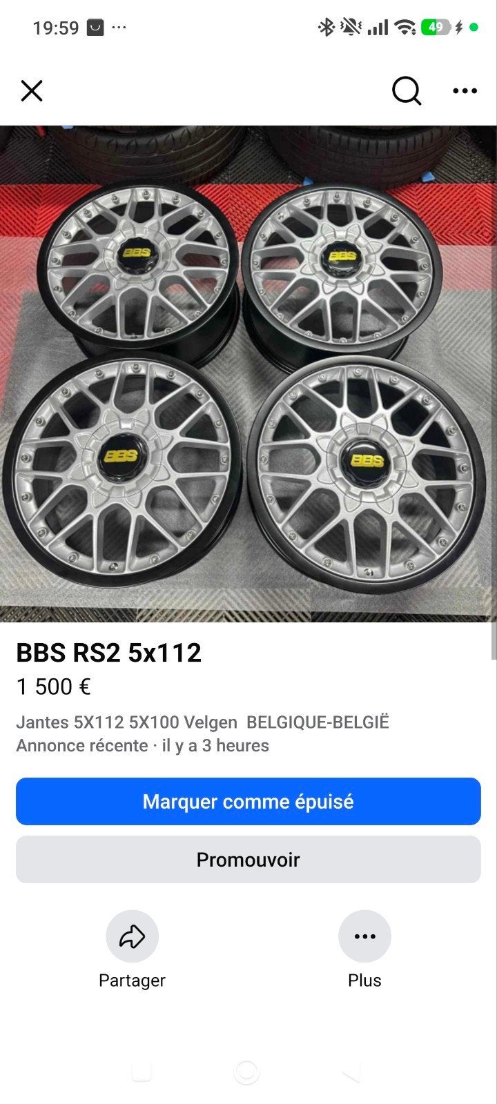 Jantes bbs RS2 OEM, Hobby & Loisirs créatifs, Modélisme | Voitures & Véhicules, Enlèvement