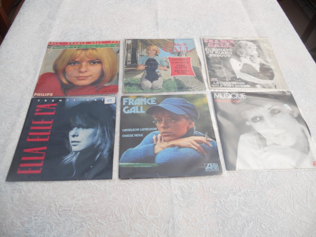 5 singles 7" en EP's van France Gall, Enlèvement ou Envoi, Pop, 7 inch, Utilisé