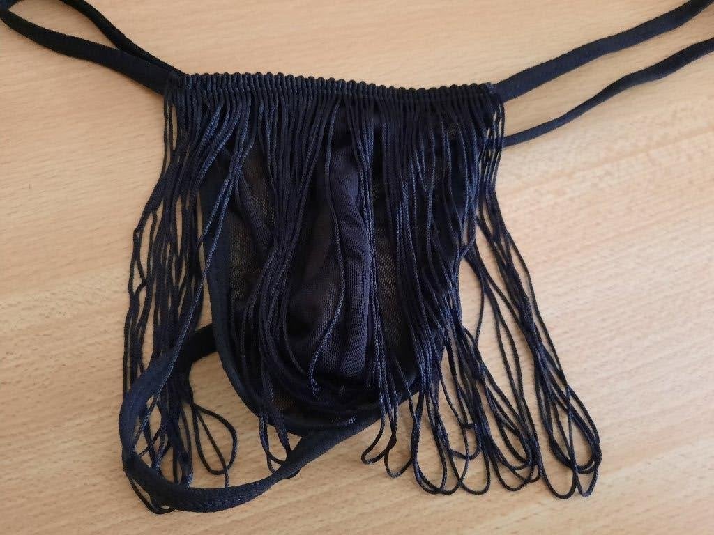 Joli string à franges pour, Enlèvement ou Envoi, Noir, Geen merk, Slip