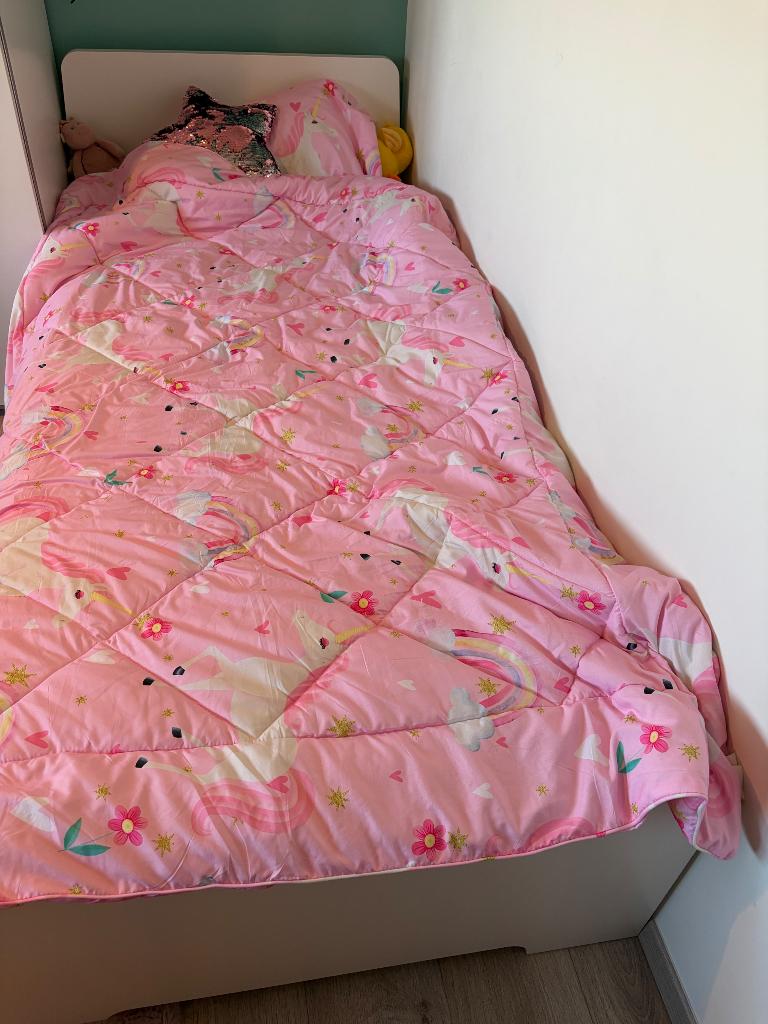 Eenpersoonsbed, Huis en Inrichting, Ophalen, 90 cm, Eenpersoons, Wit