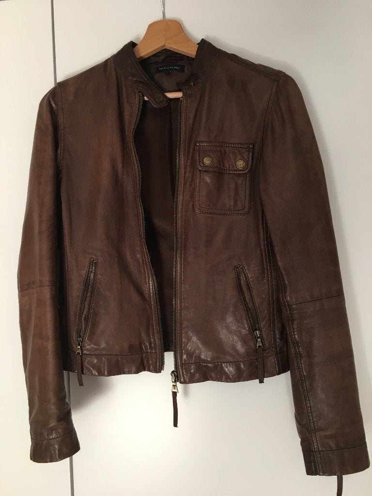 Lederen blazer bruin Tommy hilfiger maat 4 of maat XS, Kleding | Dames, Jasjes, Kostuums en Pakken, Tommy hilfiger, Bruin, Ophalen of Verzenden