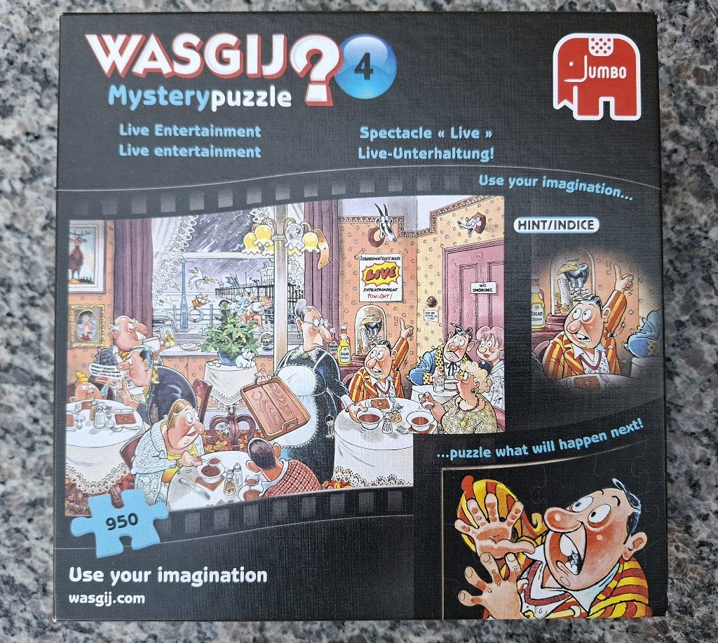 WASGIJ? Mystery puzzel 4 'Live entertainment', Ophalen, 500 t/m 1500 stukjes, Zo goed als nieuw, Legpuzzel