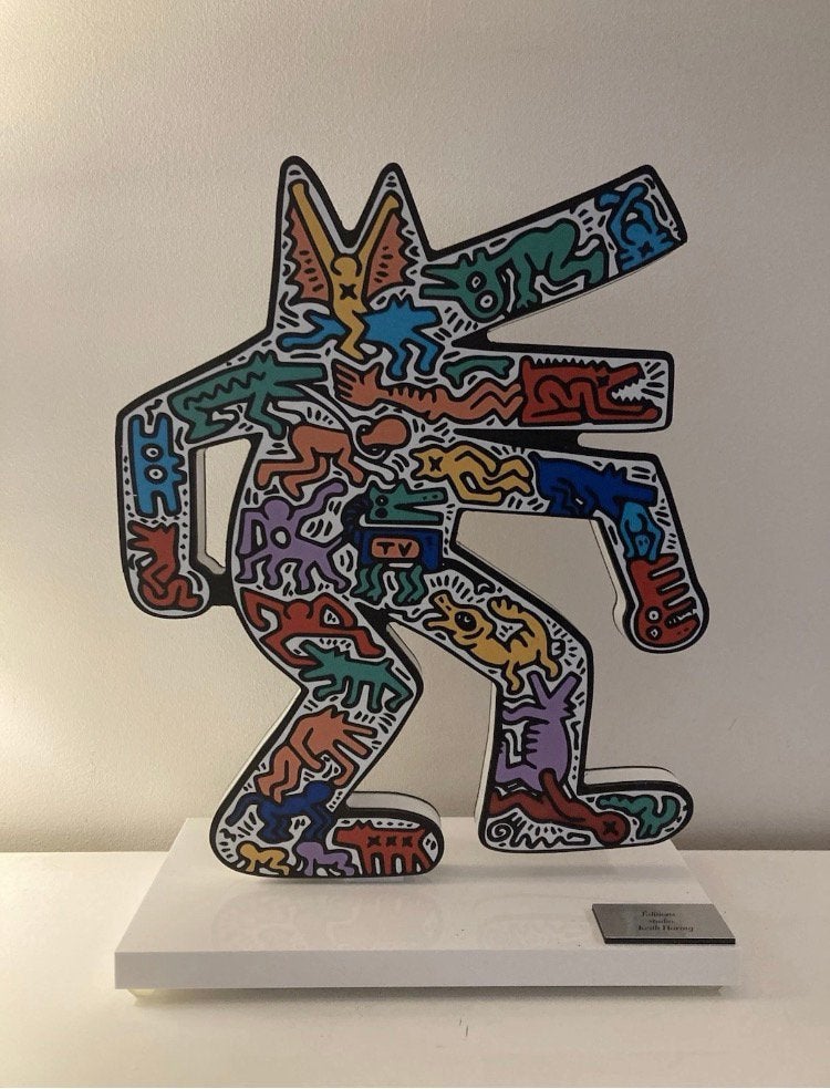 Keith Haring (after) : sculpture en verre acrylique avec COA, Antiquités & Art, Art | Objets design, Enlèvement ou Envoi