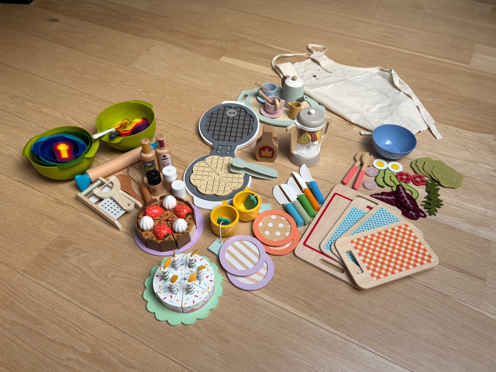 Grand lot de jouets en bois – cuisine & pâtisserie, Enlèvement, Comme neuf, Bois, Jouer à la cuisine