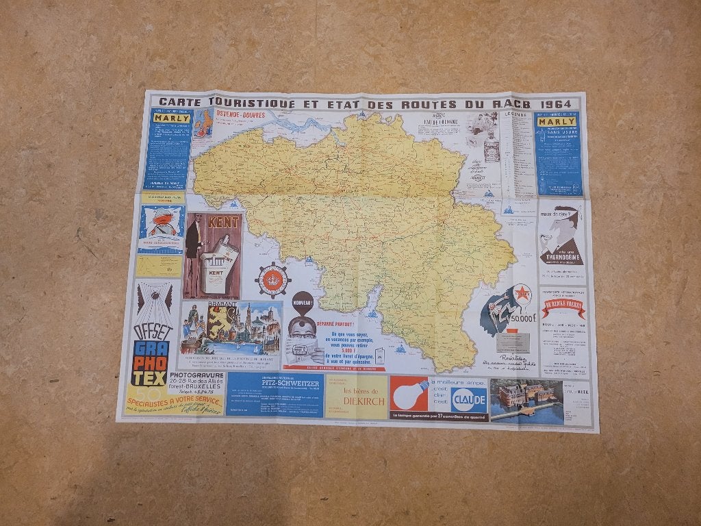 ancienne publicité carte Caltex Marly 1964, Enlèvement ou Envoi, Utilisé, Panneau publicitaire