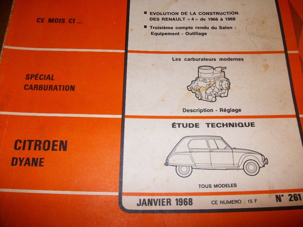 revue technique citroen dyane 425cc de 1967-1968, Enlèvement ou Envoi