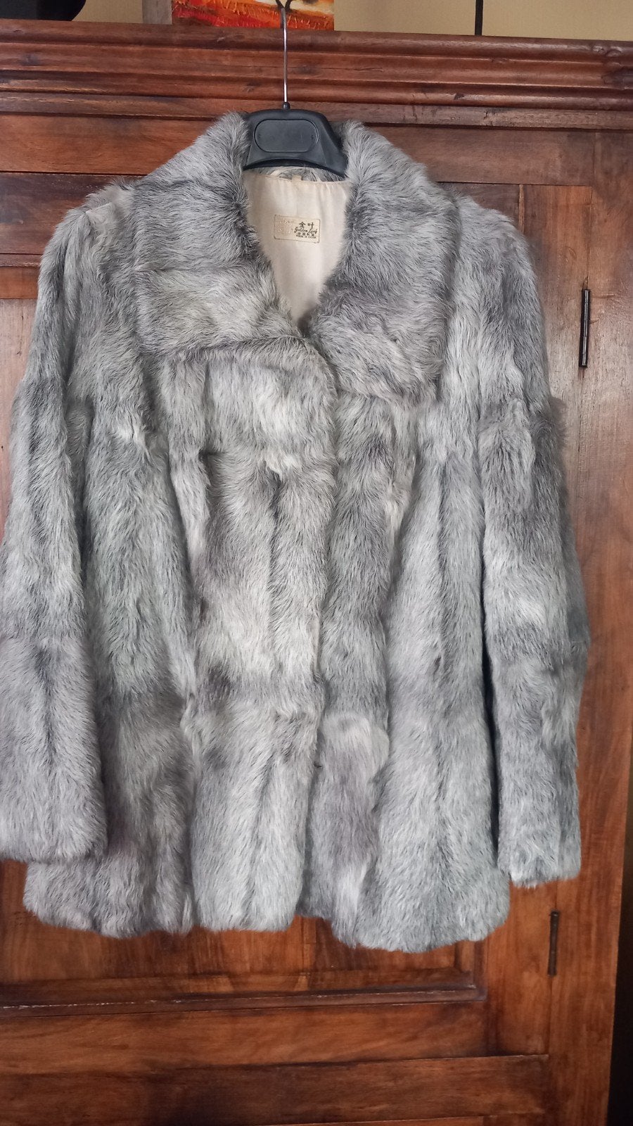 Manteau de fourrure gris, Autre, Taille 38/40 (M), Gris, Enlèvement ou Envoi