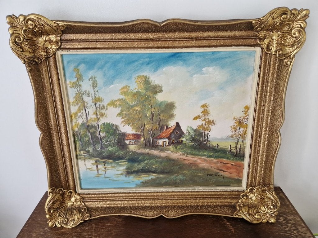 Schilderij landschap, Antiek en Kunst, Kunst | Schilderijen | Klassiek, Ophalen, Landschap