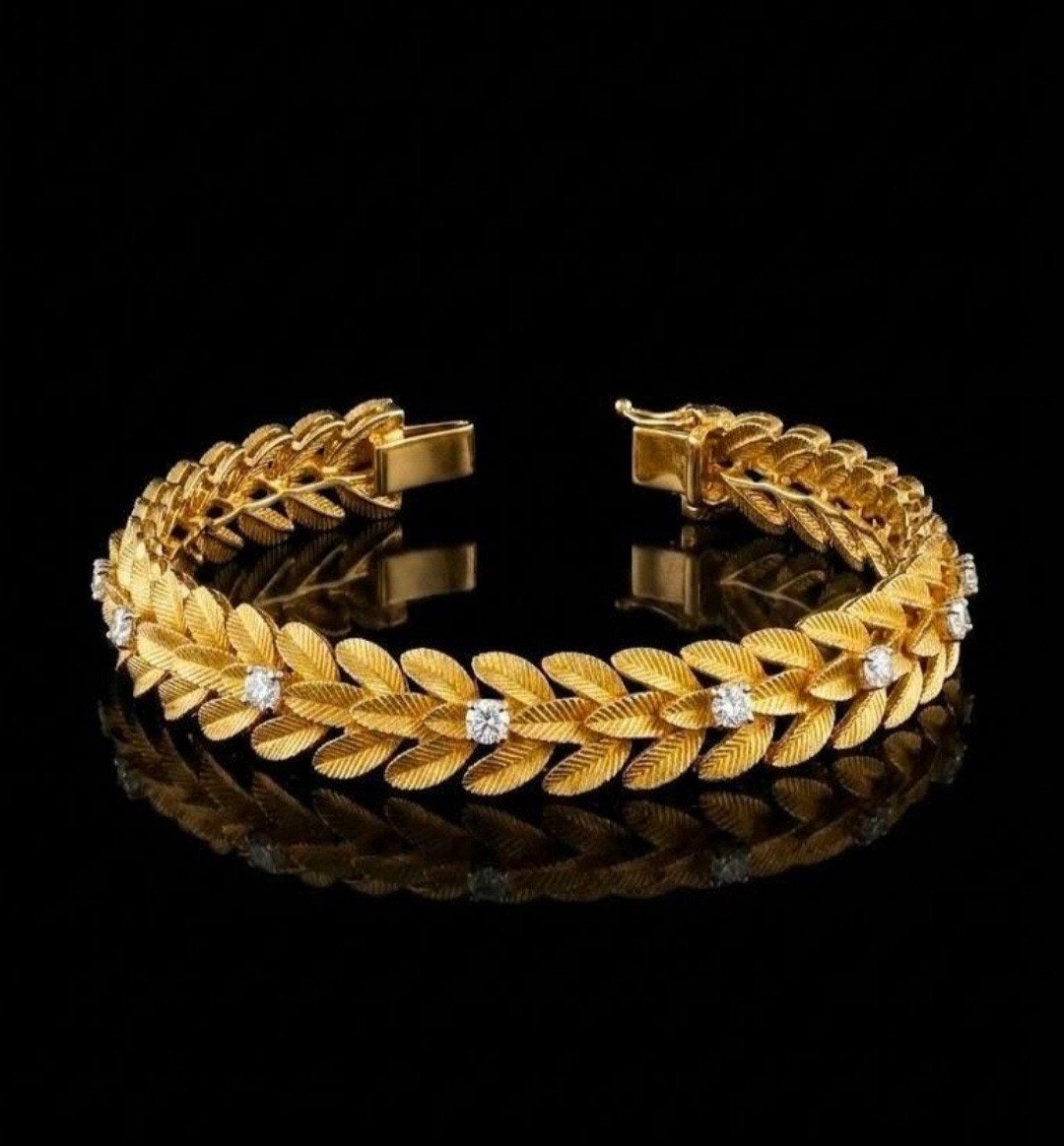 Diamond armband 18 karaat heel mooi special van Paris, Bijoux, Sacs & Beauté, Bracelets, Enlèvement, Comme neuf, Or, Avec pierre précieuse