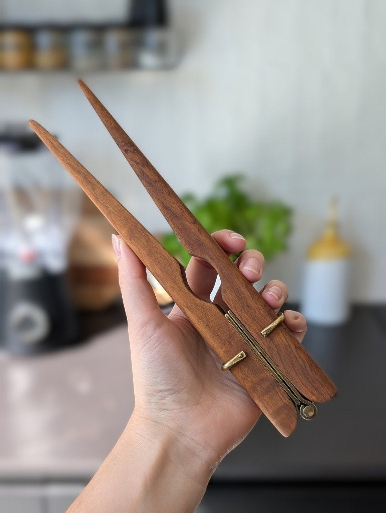 Notenkraker walnoot hout - messing, Autres marques, Comme neuf, Enlèvement, Bois