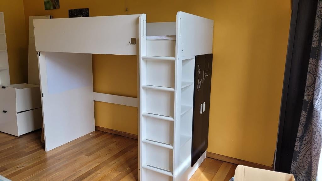 Lit mezzanine avec armoire et étagère intégrée IKEA, Maison & Meubles, Chambre à coucher | Lits superposés & Lits mezzanines, 100 cm