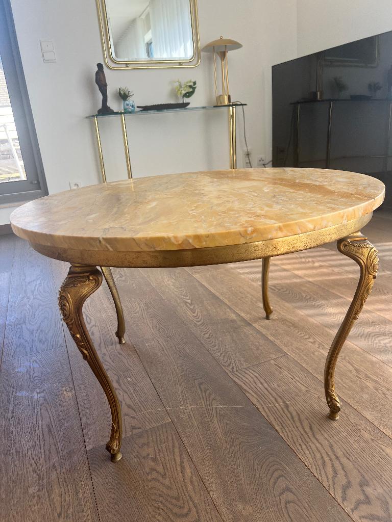 Ronde  bijzettafel met marmeren blad, Overige materialen, Gebruikt, Rond, Ophalen
