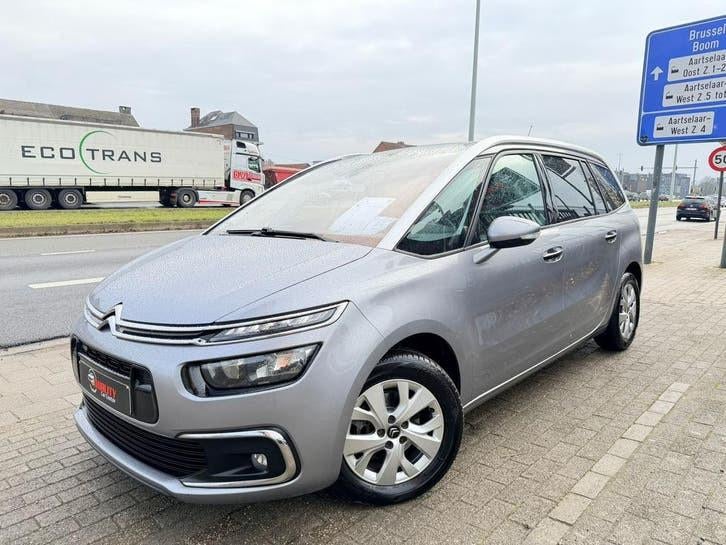 Citroen C4 Grand Picasso 2017 090000km AUTOMAAT 7zitpl Full, Auto's, Euro 6, 1198 cc, Zilver of Grijs, Adaptive Cruise Control