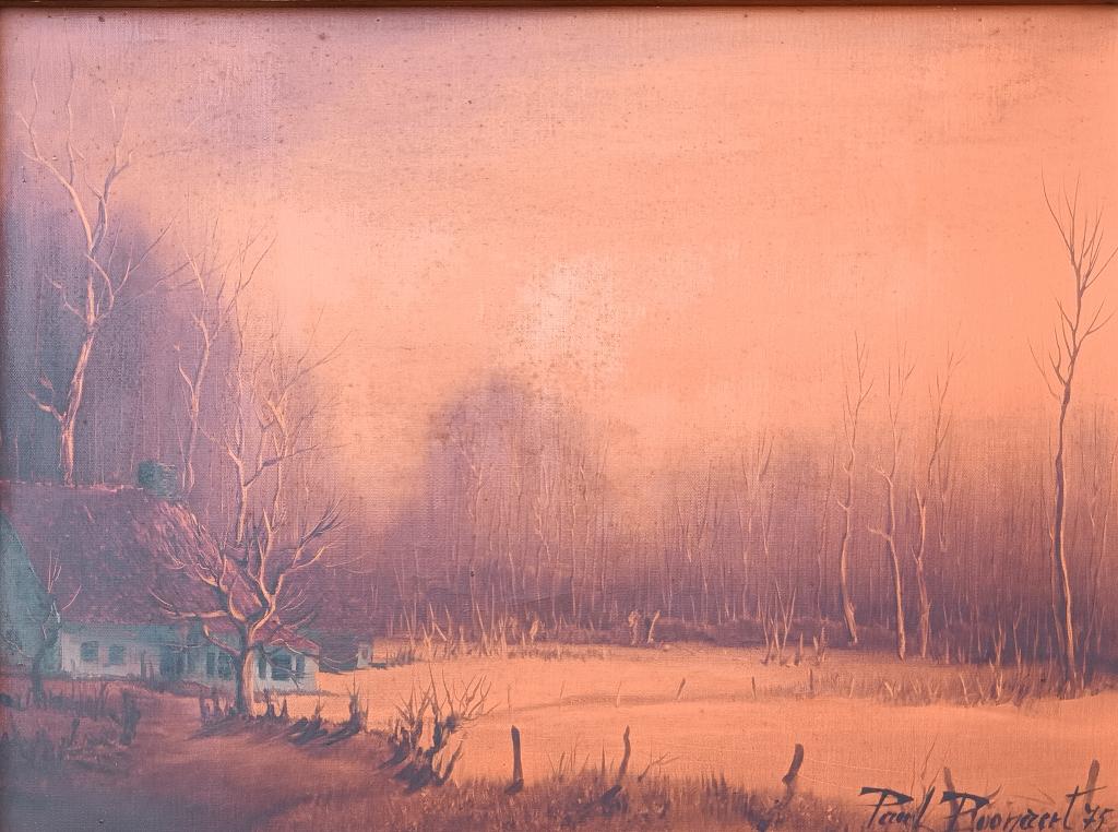 Paul Boonaert (1946): Landschap 1975 (O/D, 58 x 48 cm), Enlèvement ou Envoi