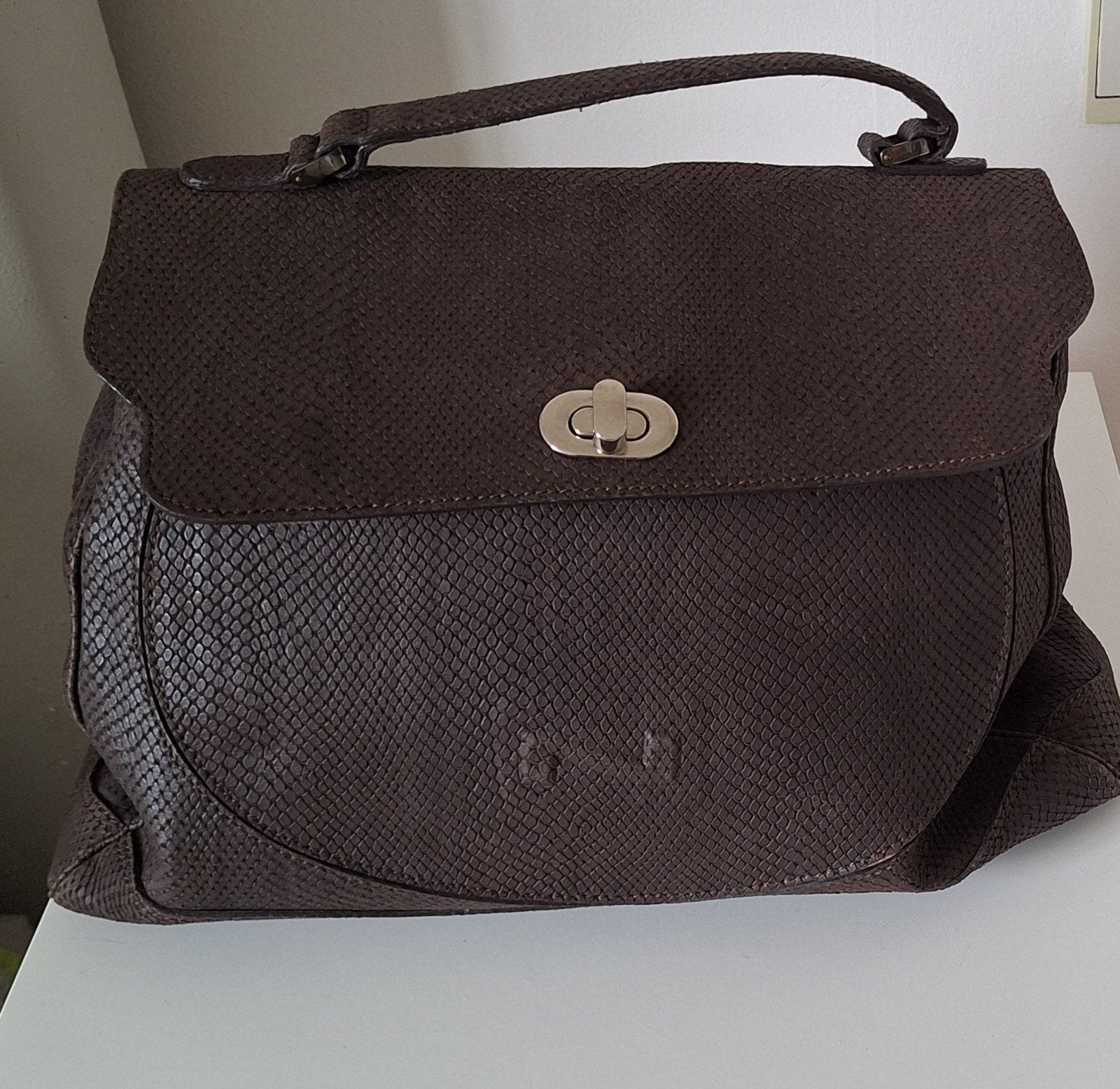 Bruine handtas Nathan., Handtassen en Accessoires, Ophalen, Zo goed als nieuw, Bruin