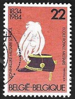 1 Postzegel België 1984 Koninklijke Militaire School, Frankeerzegel, Ophalen of Verzenden, Gestempeld, Gestempeld