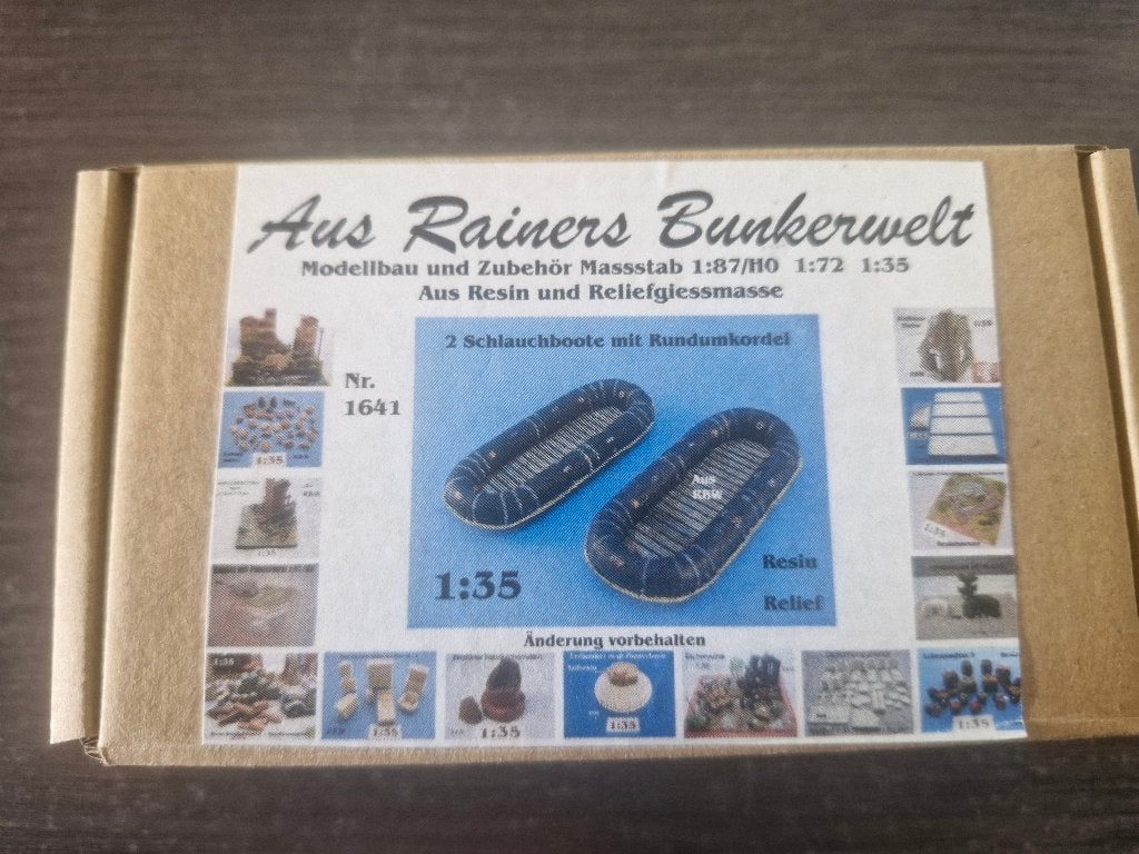 Rainersbunkerwelt 1/35 2 Schlauchboote mit Rundumkordel, Hobby en Vrije tijd, Ophalen of Verzenden, Nieuw, 1:35 tot 1:50, Diorama