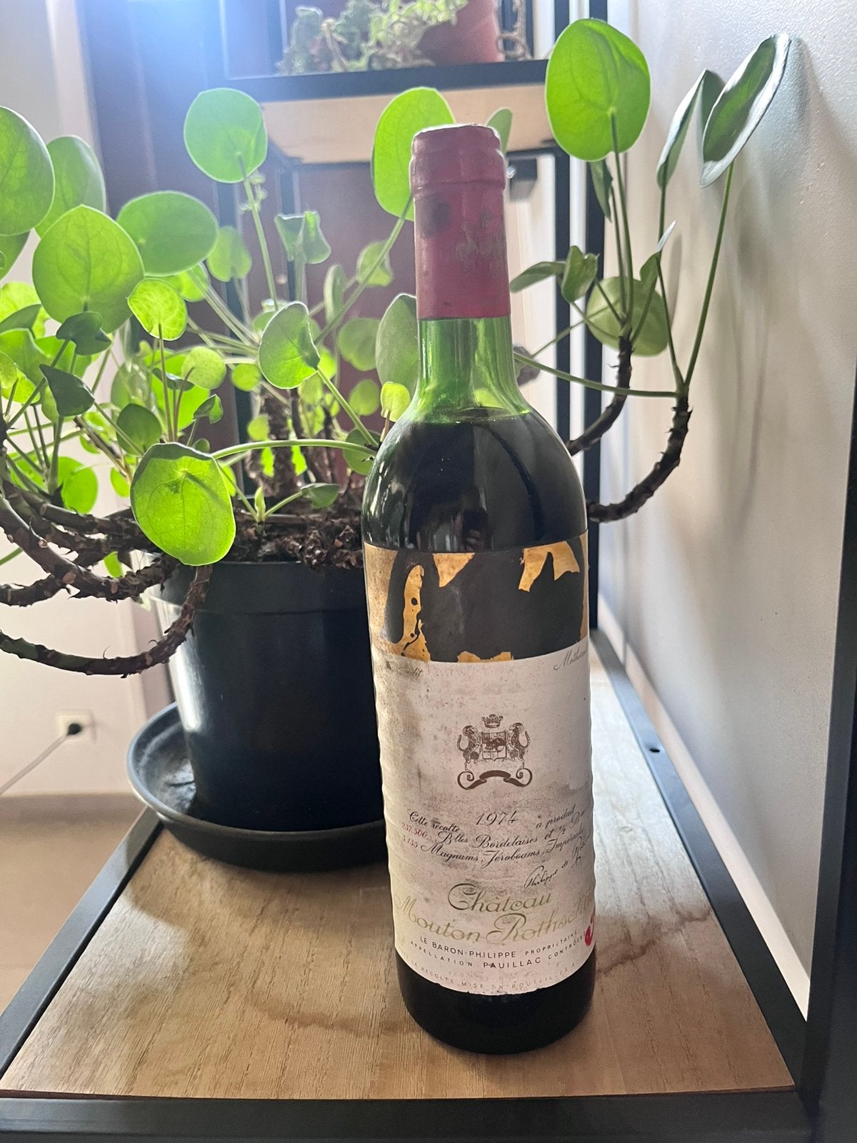 Chateau mouton rothschild 1974 uit paulilac, Ophalen, Frankrijk, Rode wijn