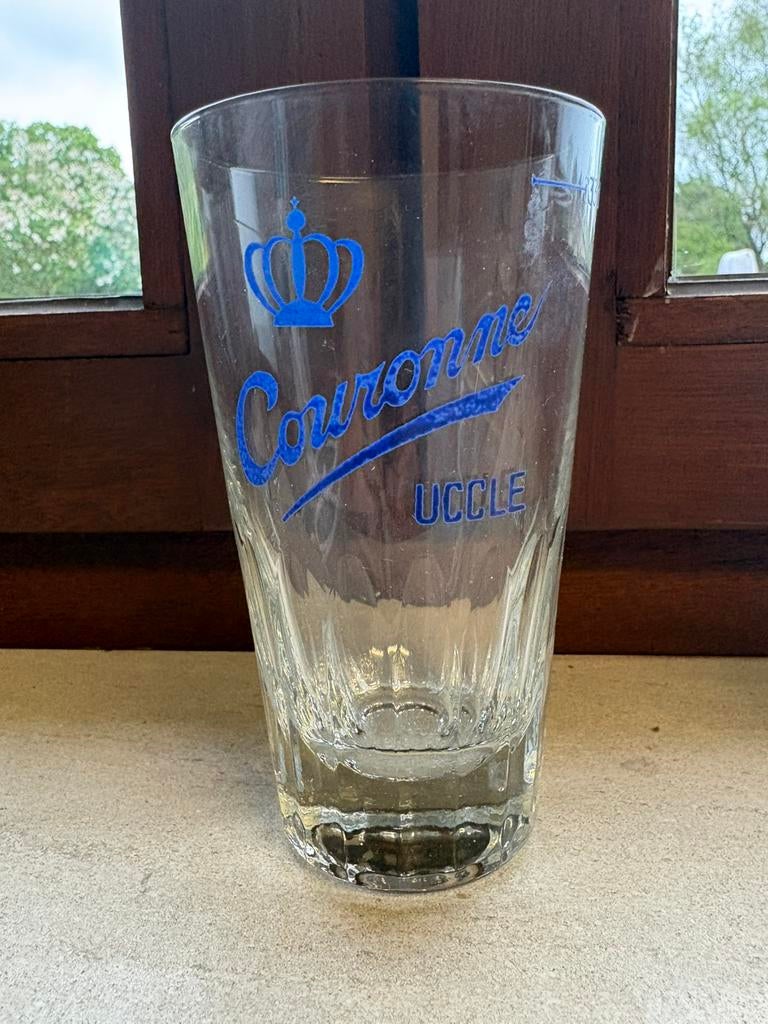 Brouwerij De Kroon . Ukkel .blauw, Verzamelen, Biermerken, Ophalen of Verzenden, Zo goed als nieuw