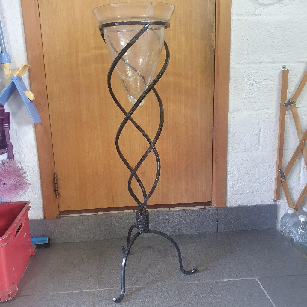 Support en fer forgé pour vase / vasque, hauteur 91 cm, Enlèvement, Utilisé, Noir, Métal