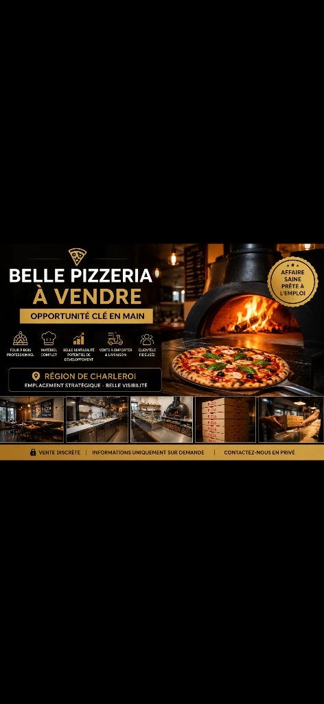 À CÉDER – PIZZERIA RENTABLE – RÉGION DE CHARLEROI, Enlèvement ou Envoi, Comme neuf