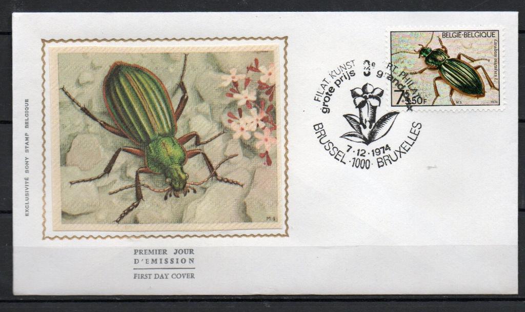 Année 1974 : FDC 1740 soie - Solidarité. Faune et flore, Enlèvement