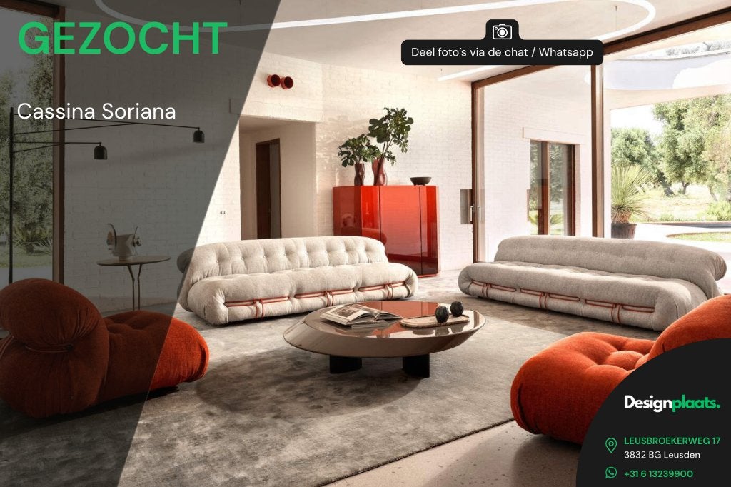 GEZOCHT: Cassina Soriana - Directe Inkoop, Huis en Inrichting, Ophalen of Verzenden, Design Bankstellen
