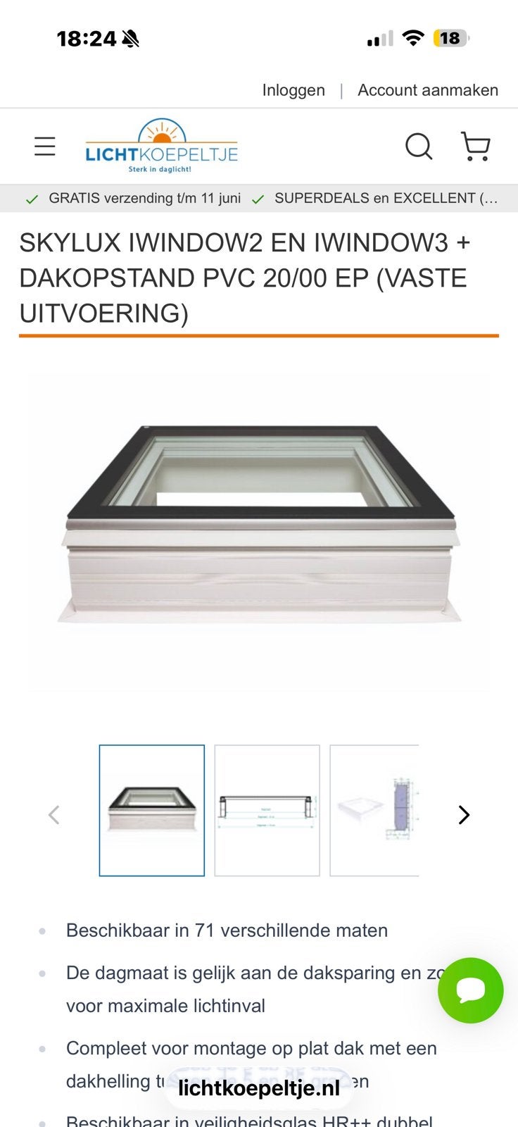 Dakraam,dakvenster,100x100cm triple glas, Doe-het-zelf en Bouw, Ophalen, Zo goed als nieuw, Dakraam