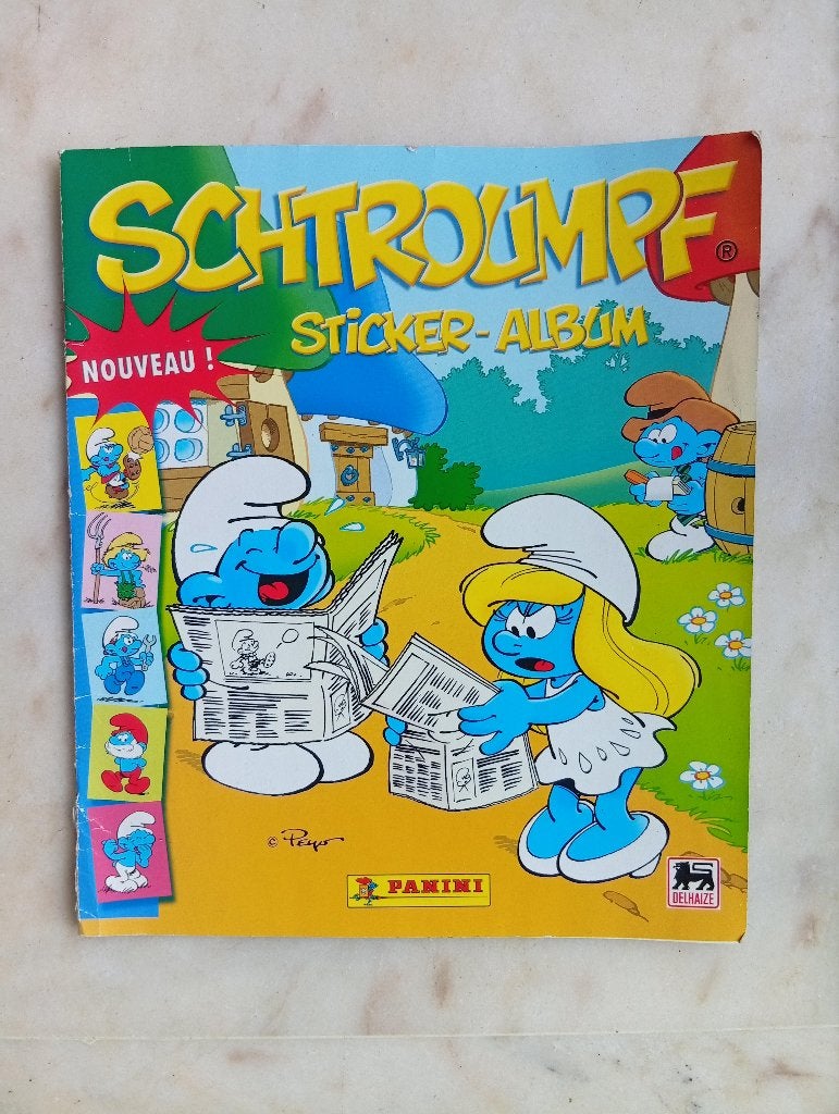 Schtroumpf Sticker-album (Panini/Delhaize 2008 - complet)., Enlèvement ou Envoi, Comme neuf, Différents Schtroumpfs, Autres types