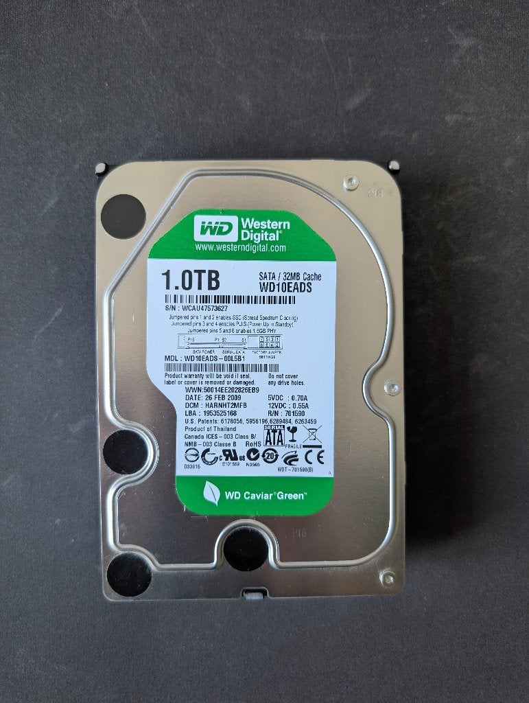 HDD WD Caviar Green 1TB WD10EADS, Enlèvement ou Envoi, Interne, Utilisé, Desktop