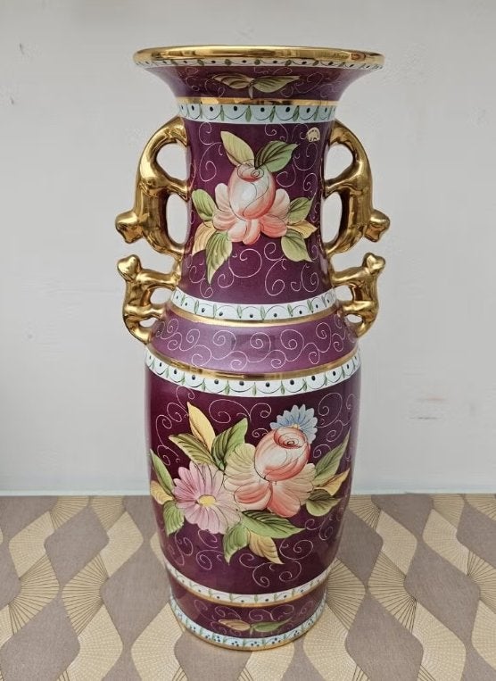 Keramische vaas met goudaccenten, Antiek en Kunst, Ophalen