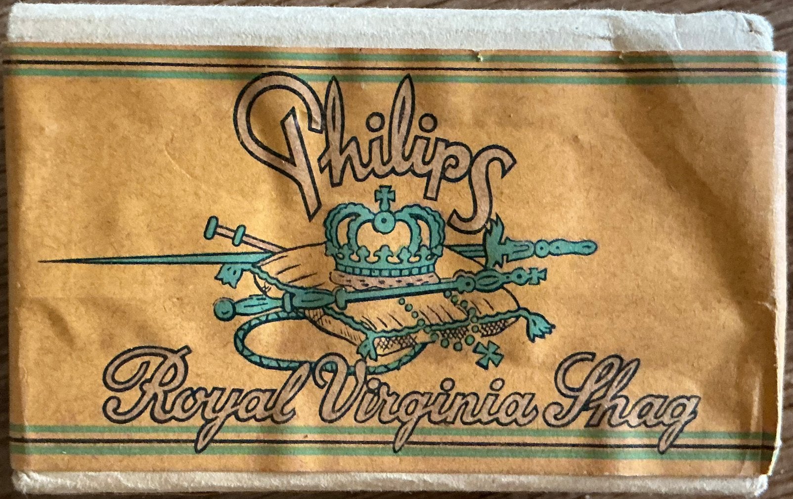 PHILIPS/ROYAL VIRGINIA SHAG/60 CT/oud tabakspak(jaren 50/60), Verzamelen, Rookartikelen, Aanstekers en Luciferdoosjes, Ophalen of Verzenden