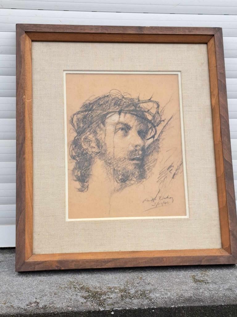 fusain jesus signe, Enlèvement ou Envoi