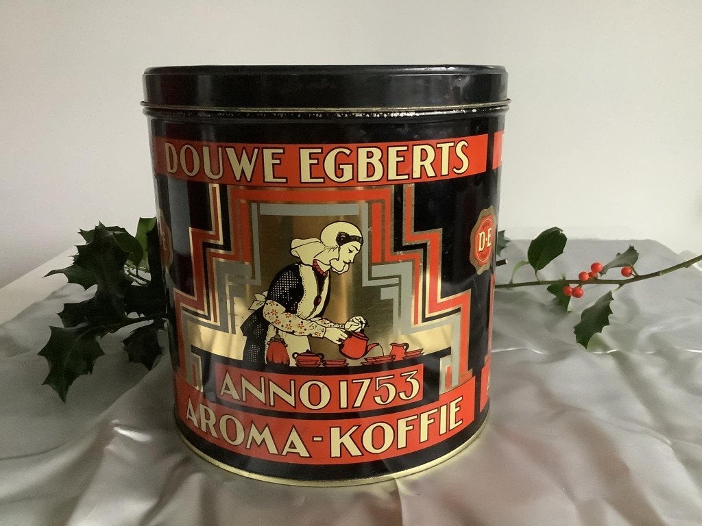 Groot vintage Douwe Egberts blik, Verzamelen, Blikken, Ophalen of Verzenden, Gebruikt, Koffie, Douwe Egberts