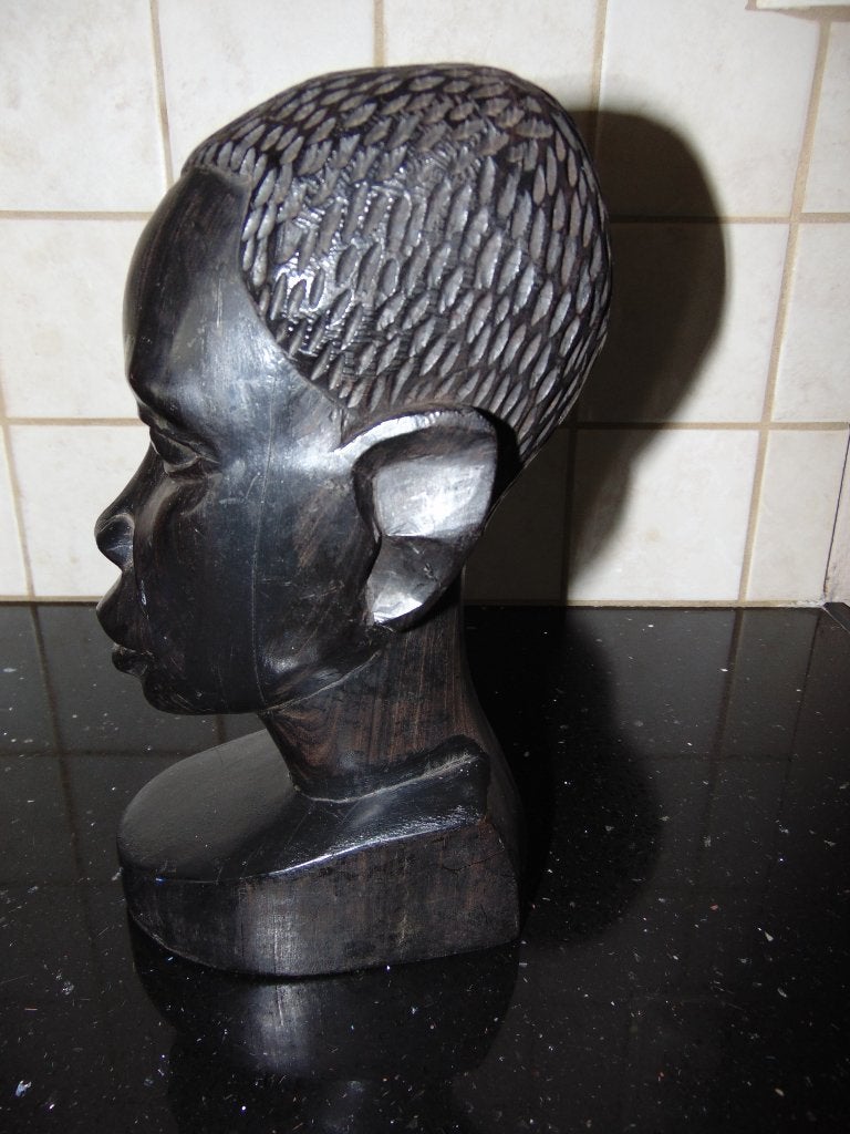 Sculptuur mannenhoofd uit Afrika 23 cm, Antiek en Kunst, Houtsnijwerk, Ophalen of Verzenden, Hout, Afrika