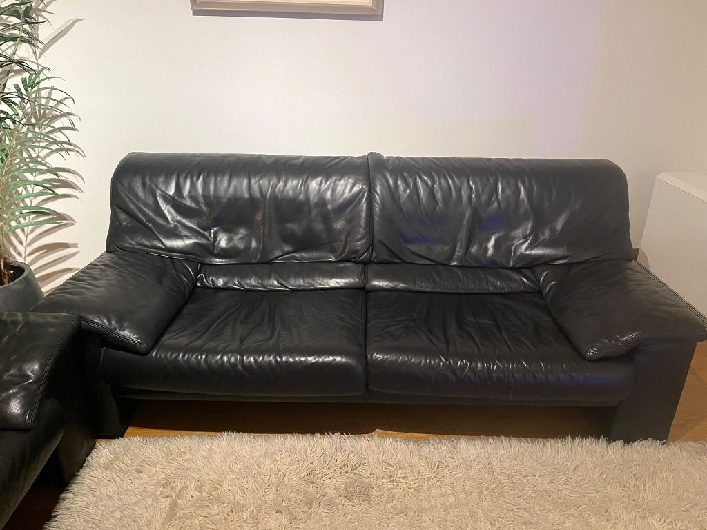 2 leren zetels Durlet, Huis en Inrichting, Ophalen, Gebruikt, Vintage, Driepersoons