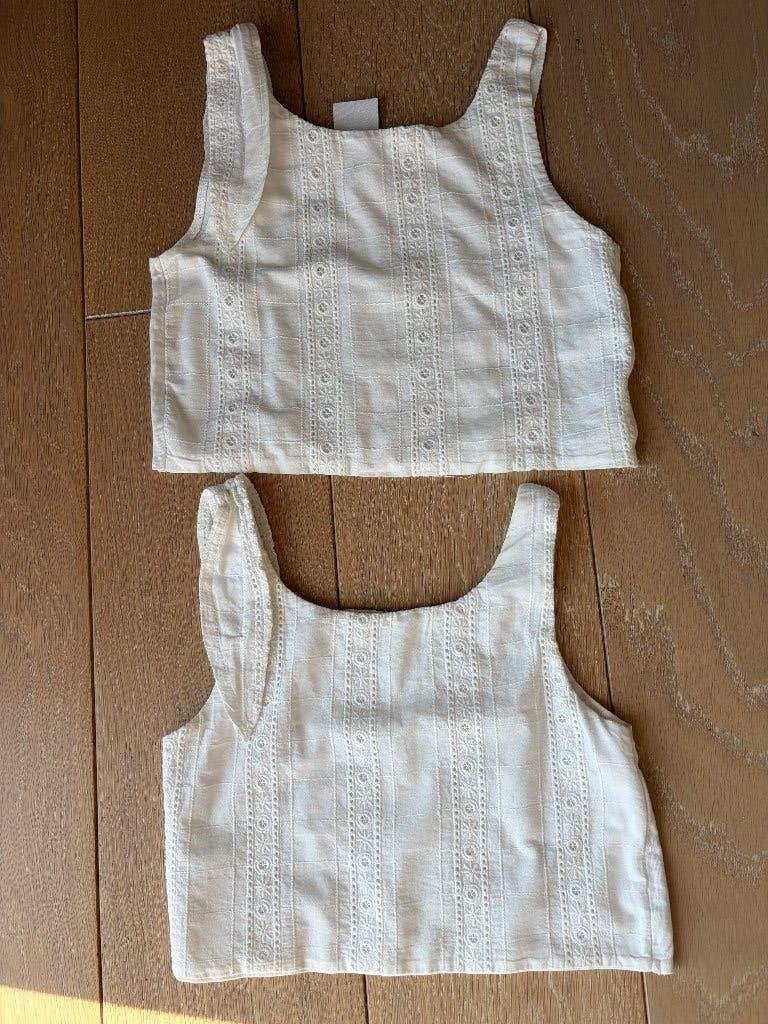 Topje Zara wit maat 134 en 140, Kinderen en Baby's, Kinderkleding | Maat 134, Meisje, Ophalen of Verzenden, Zo goed als nieuw
