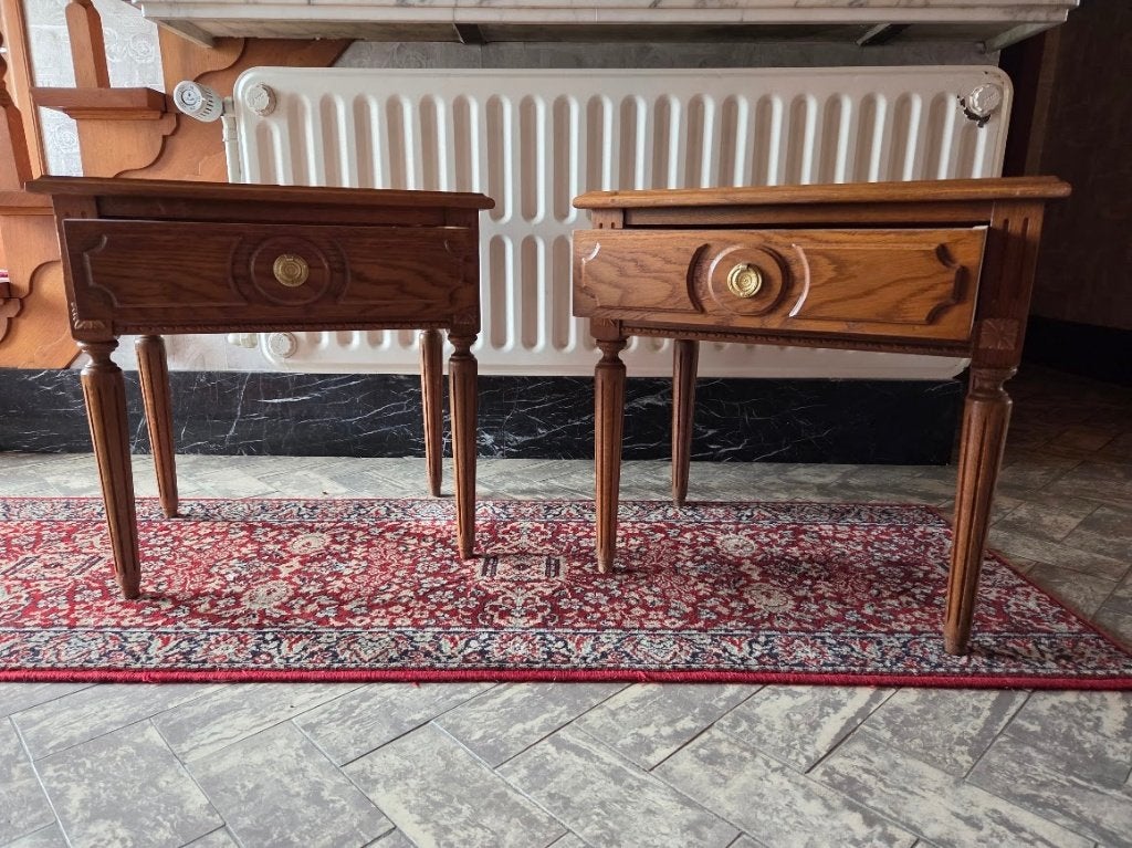Set van 2 vintage nachtkastjes, Ophalen, Gebruikt, Minder dan 45 cm, Minder dan 55 cm