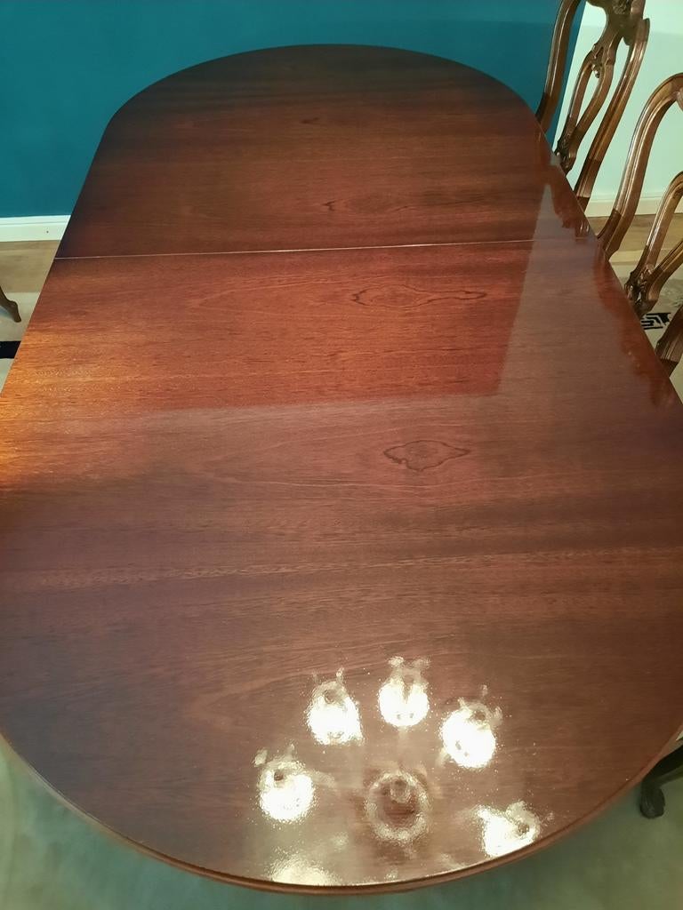 Mooie ovale tafel 2 meterslange 1meter breedmet 6 stoelen, Huis en Inrichting, Tafels | Eettafels, Ophalen
