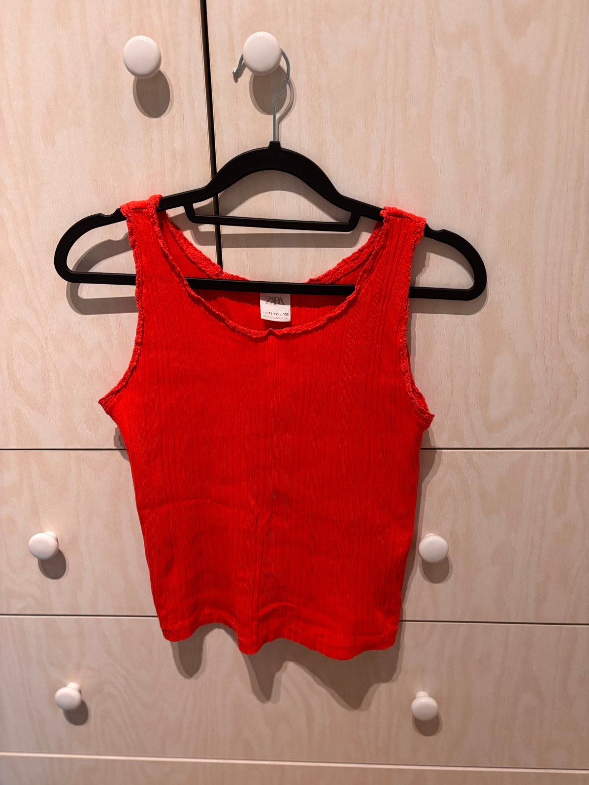 Rood topje maat 152, Ophalen, Gebruikt, Meisje, Shirt of Longsleeve
