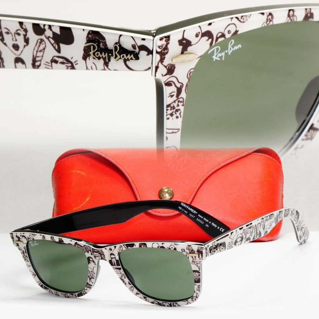 NIEUWE Ray-Ban Wayfarer zonnebril RB2140 1047 comics, Neuf, Enlèvement ou Envoi, Ray-Ban, Lunettes de soleil